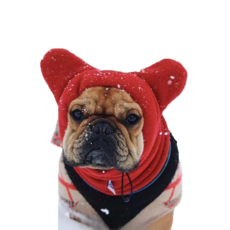 Winter Pet Hat Fleece Dog Warm Hat Ears Hoodie Scarf Set Pet Cat Dog Hat Headgear Warm Earmuffs Dog Warmth Accessories Outfits