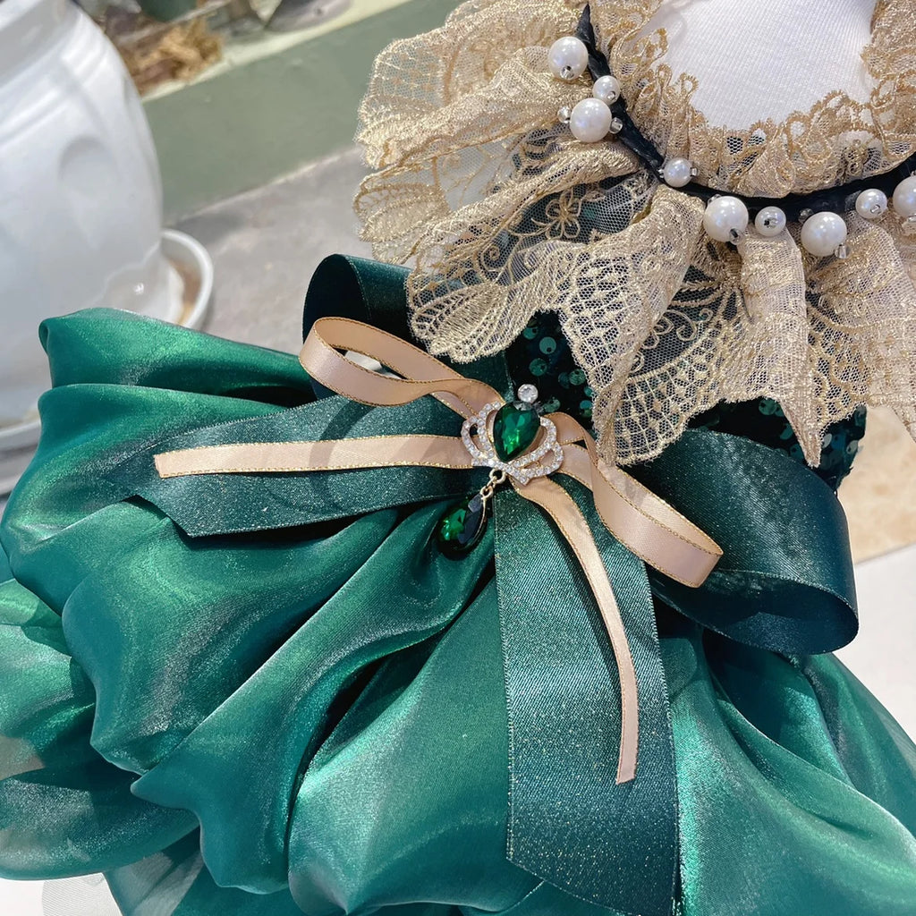 Retro Luxury Princess Dress - Handmade for Small to Medium Dogs