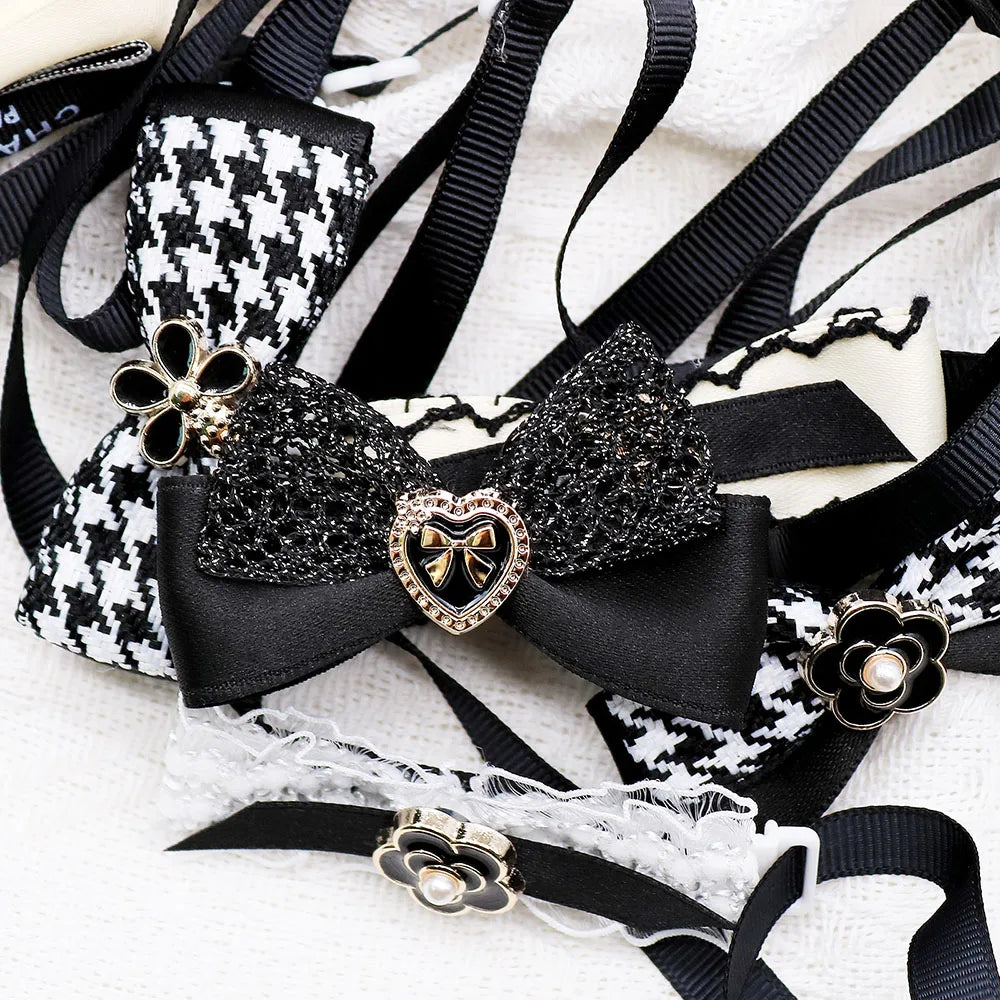 Luxury Pearl Dog Bow Ties | Set of 5 Adjustable Bowknots for Dogs