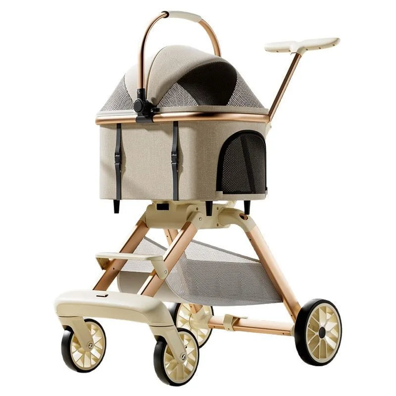 Luxury Pet Stroller 3 in 1  Detachable Carrier