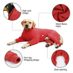 Fleece Winter Dog Pajamas - Four-Legged Elastic Jumpsuit
