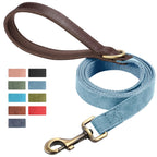 4.5ft Dog Pet Leash Rope 9 Colors PU leather Small Medium Large Dogs Nylon Padded Puppy Leashes Walking Leash Lead Ropes for Dog Fashioned Furbabies