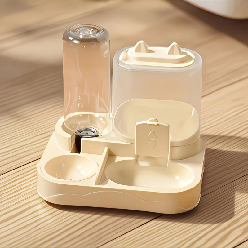 2-in-1 Pet Feeder & Water Dispenser — Dry/Wet Separation Transparent Travel Feeder for Cats & Dogs | 3 Colors