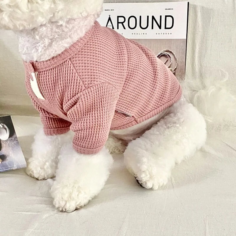 Autumn Winter Dog Shirt Soft Dog Clothes Cute Solid Puppy Bottoming Shirt Fashion Cat Vest Pet Undershirts Bichon Frise Costumes