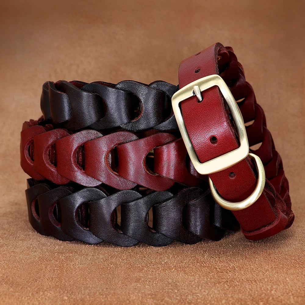Cow Leather Dog Collar Genuine Leather Big Dog Collars Labrador Pet Collars Accessories for Medium Large Dogs German Shepherd Fashioned Furbabies