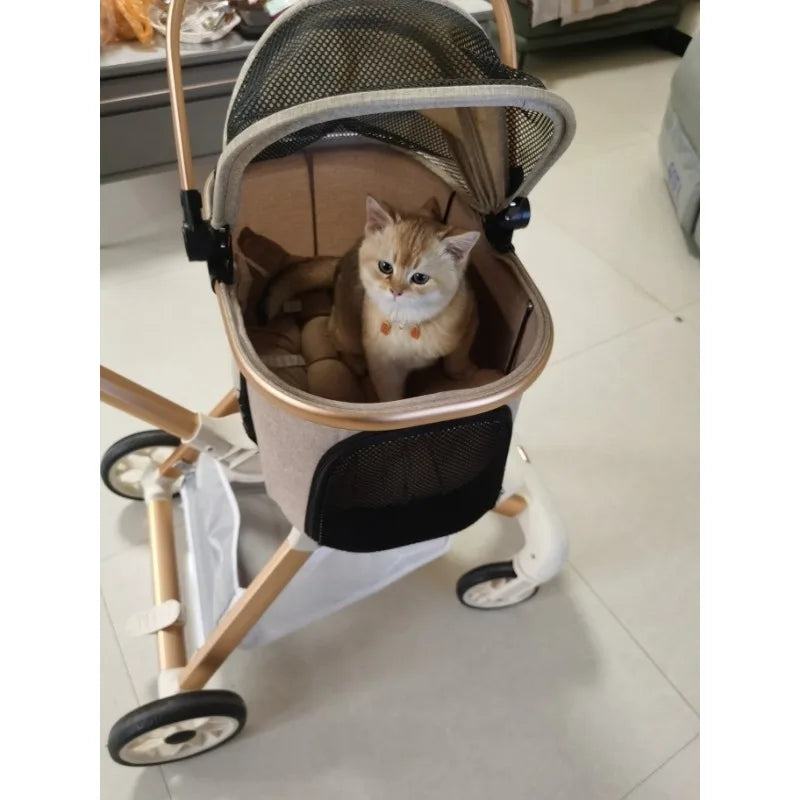 Luxury Pet Stroller 3 in 1  Detachable Carrier
