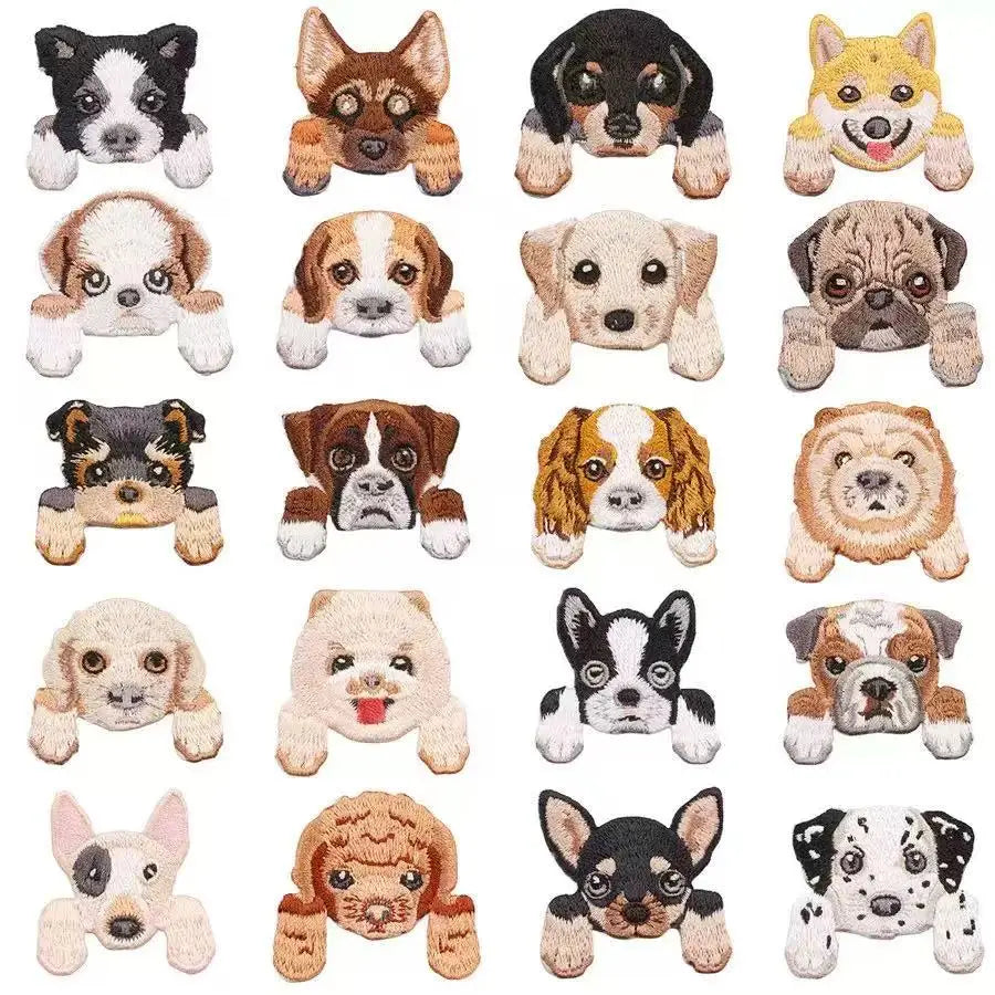 Embroidered Dog & Cat Iron-On Patches — DIY Pet Appliqués for Jackets, Bags & Clothing