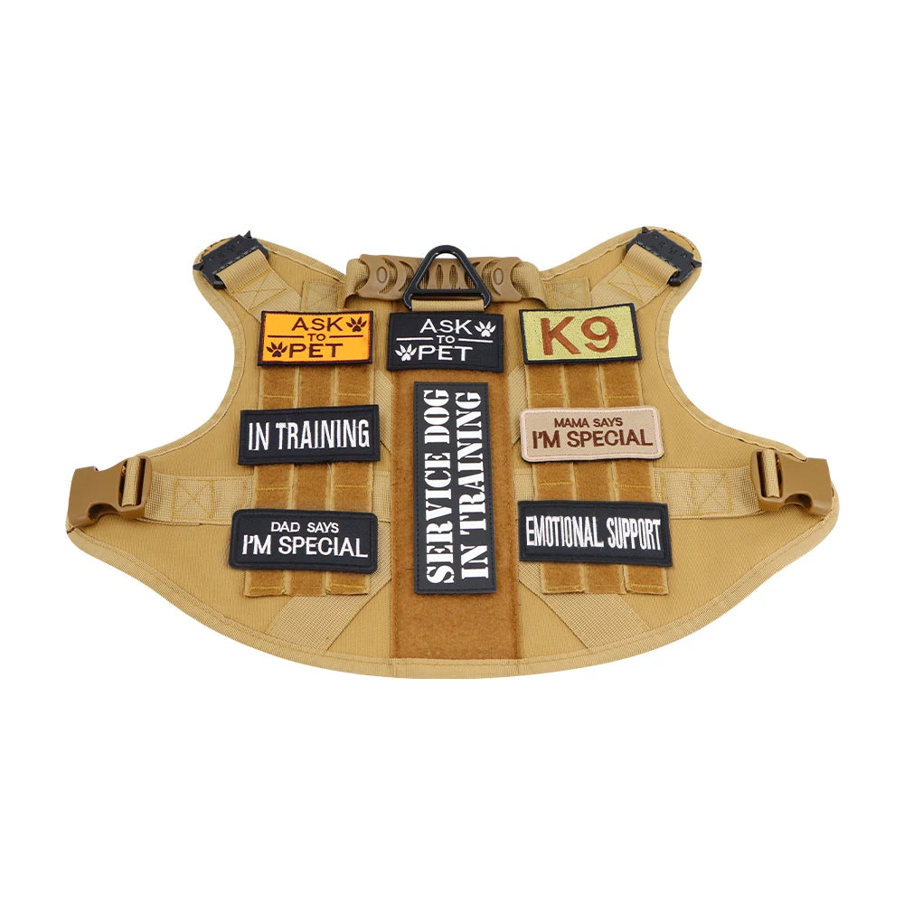 Embroidered Service Dog Patch — Removable Velcro ID Tag for Dog Vests, Harnesses & Tactical Gear