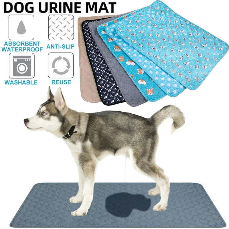 Reusable Dog Pee Pad & Training Mat — Washable 4-Layer Absorbent Waterproof Pet Blanket for Crate, Car & Home