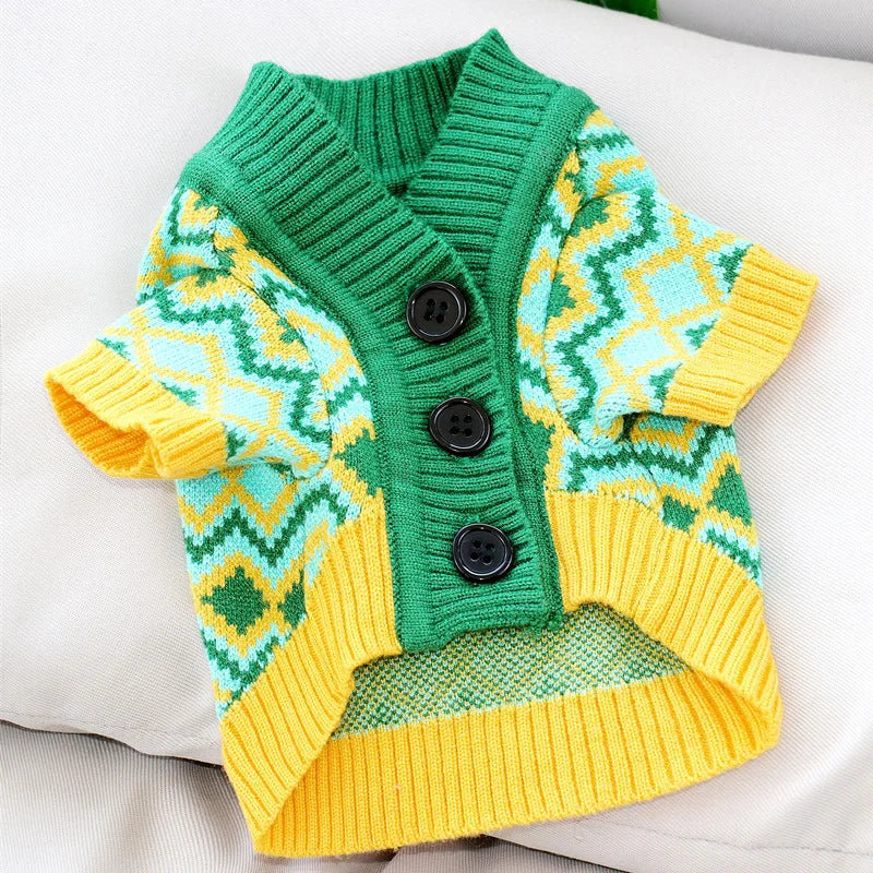Luxury Dog Clothes for Small Dogs Winter Warm Dog Sweater Chihuahua French Bulldog Clothing Pet Items Knitted Cardigan Sweater Fashioned Furbabies