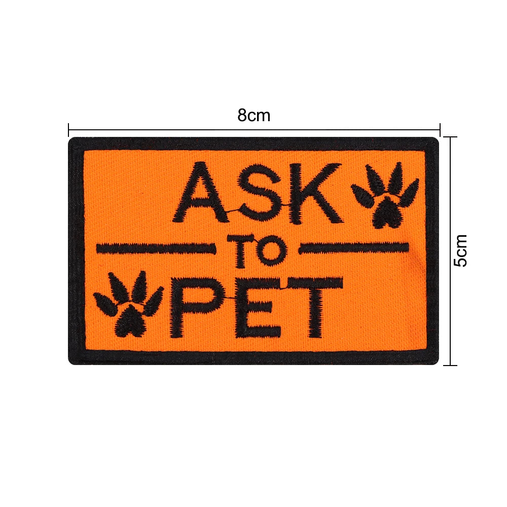 Embroidered Service Dog Patch — Removable Velcro ID Tag for Dog Vests, Harnesses & Tactical Gear