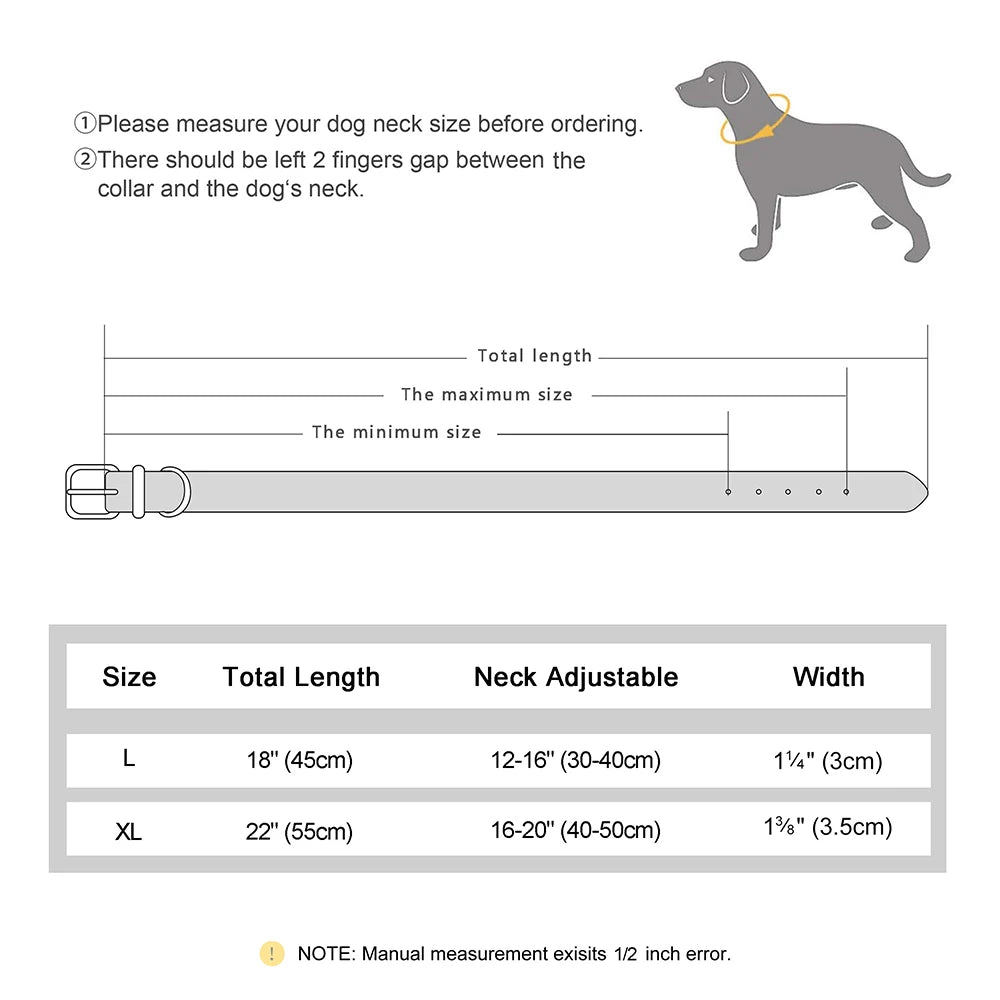 Cow Leather Dog Collar Genuine Leather Big Dog Collars Labrador Pet Collars Accessories for Medium Large Dogs German Shepherd Fashioned Furbabies