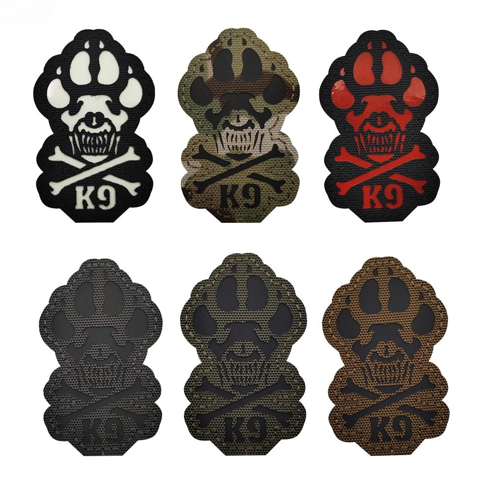 Luminous Reflective Tactical Dog Patch — K9 Morale Badge for Vests & Harnesses | 6 Colors