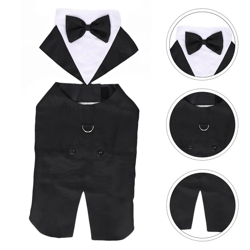 Pet Dog Clothes Fashion Party Show Formal Suit Tie Bow Shirt Wedding Tuxedo Halloween Dress for Small Large Dog Clothes Supplies Fashioned Furbabies