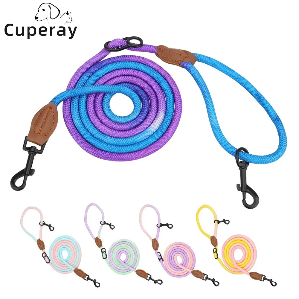 Hands-Free Crossbody Double Dog Leash — Adjustable Nylon Running & Walking Leash | 5 Prints | 92.5"