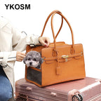New Luxury PU Leather Pet Carrier Bag Breathable Handbag For Puppy Cat Fashion Dog One-shoulder Bag Portable Pet Travel Handbag Fashioned Furbabies