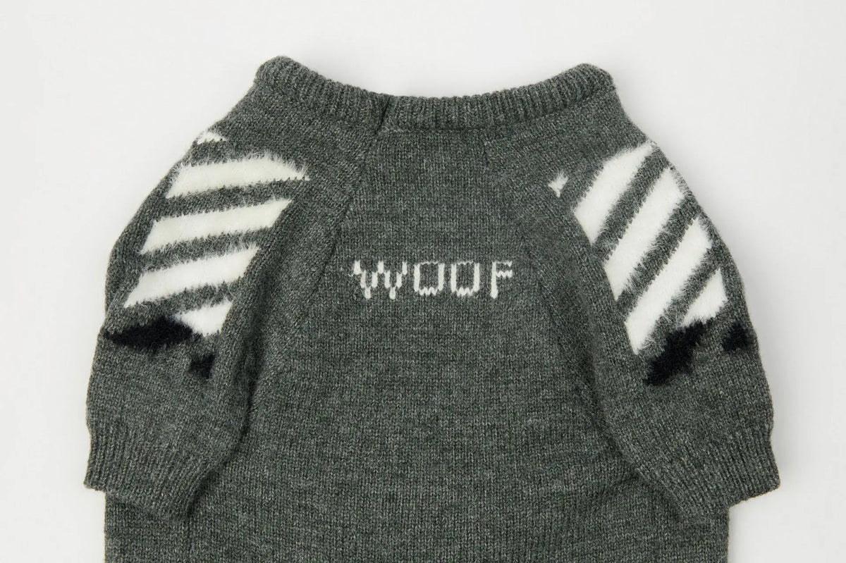 WOOF Knit Dog Sweater — Thick Cotton Jumper for French Bulldogs & Small-Medium Dogs | S–3XL