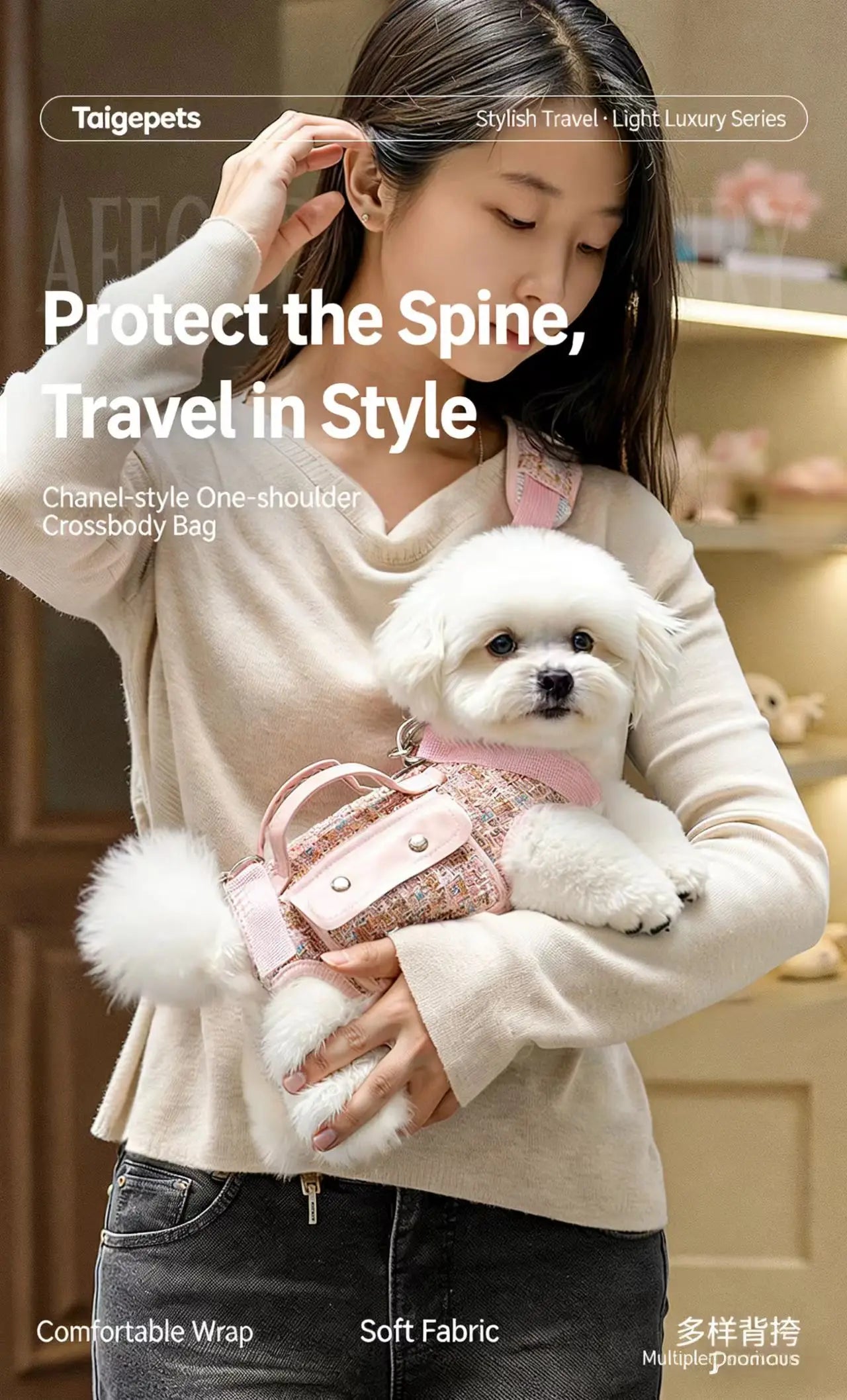 Tweed Dog Sling Carrier