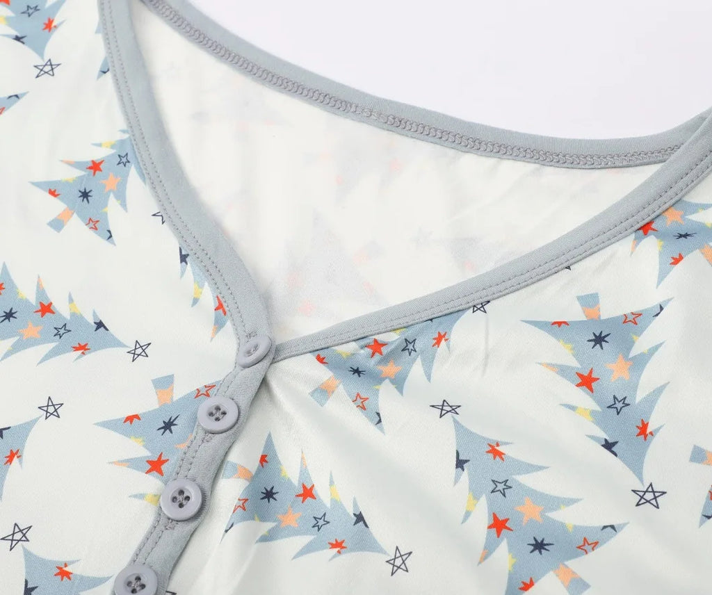 Mom Daughter Dad Son Matching Pajamas Set Christmas Tree Print Long Sleeve T-Shirt+Trousers 2 Pcs Suit Homewear Xmas Family Look