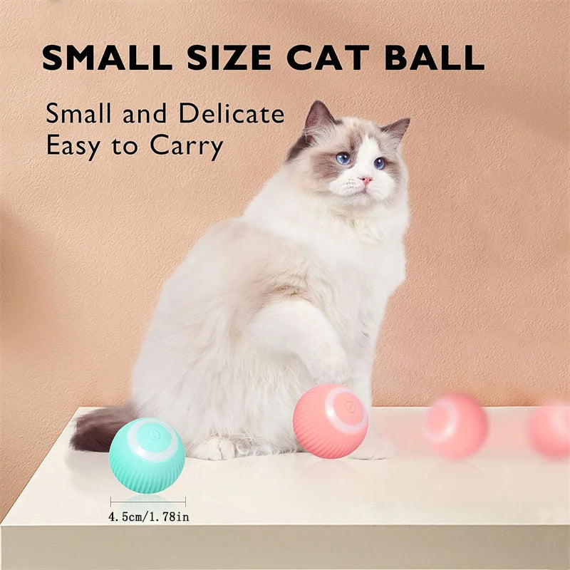 Smart Interactive Bouncing Ball Toy — USB Rechargeable Auto-Moving Ball for SmallDogs & Cats | 3-Hour Playtime | Dual Mode￼ (please observe pets when playing with this toy)