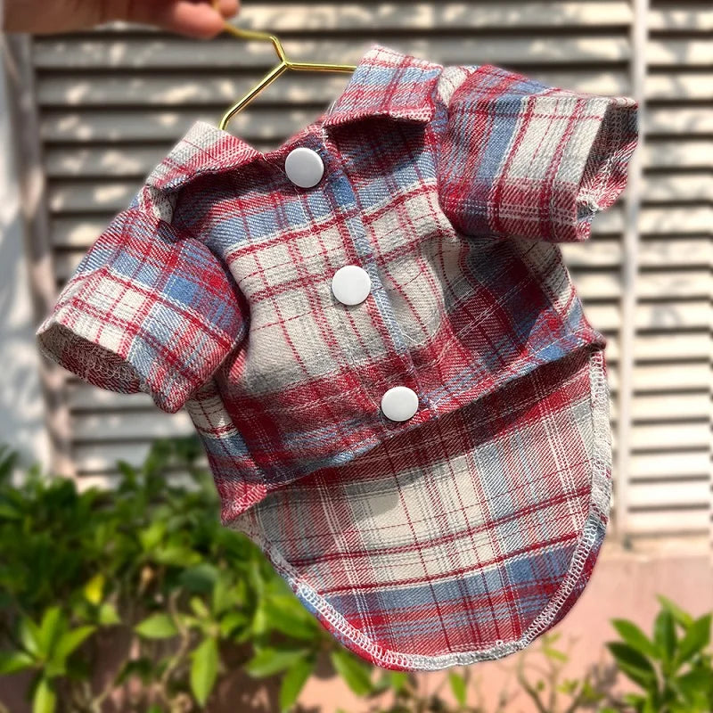 Pet Shirt for Small Large Dogs Classical Plaid Dog Clothes Breathable Puppy Coat Autumn Cat Shirt Fashion Pet Costumes Dog Vest
