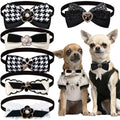 Luxury Pearl Dog Bow Ties | Set of 5 Adjustable Bowknots for Dogs