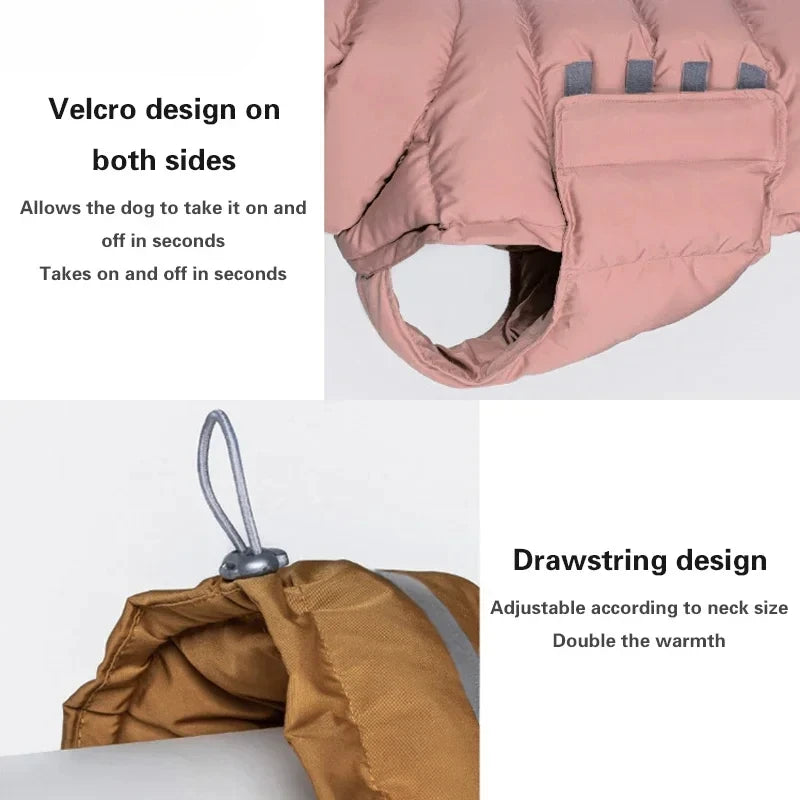 Reflective Dog Down Jacket - Winter Snowsuit for Large Breeds