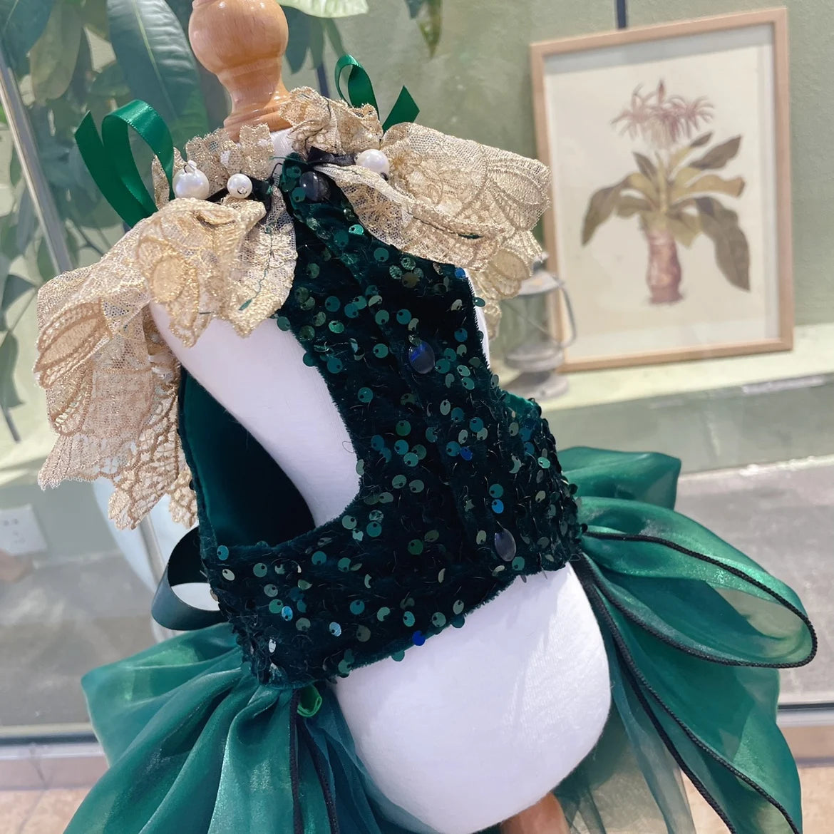 Retro Luxury Princess Dress - Handmade for Small to Medium Dogs