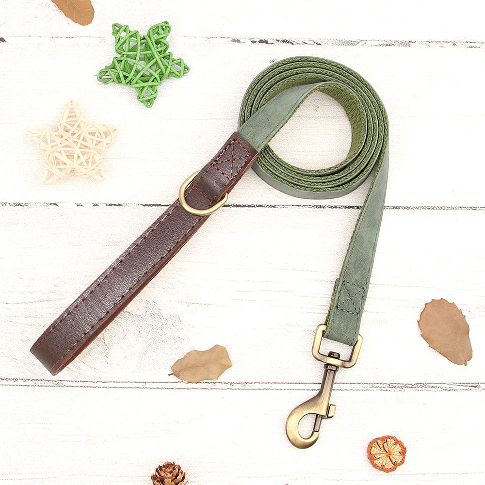 4.5ft Dog Pet Leash Rope 9 Colors PU leather Small Medium Large Dogs Nylon Padded Puppy Leashes Walking Leash Lead Ropes for Dog Fashioned Furbabies