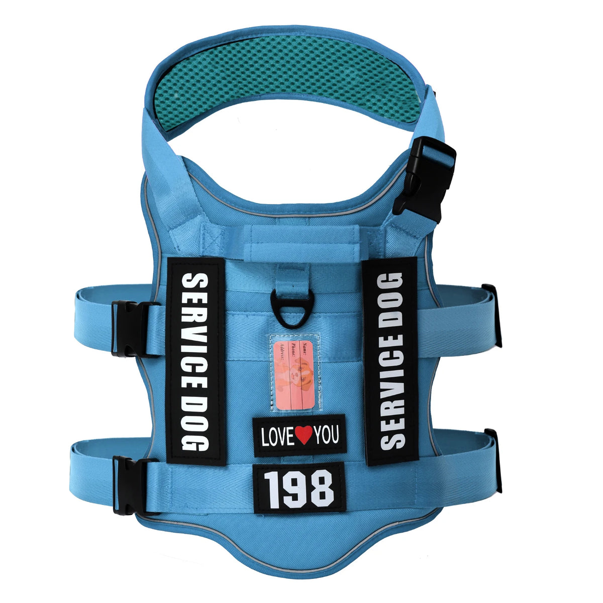 Service Dog Vest & No-Pull Harness with 4 Patches — Reflective, Padded Handle | S, M, L