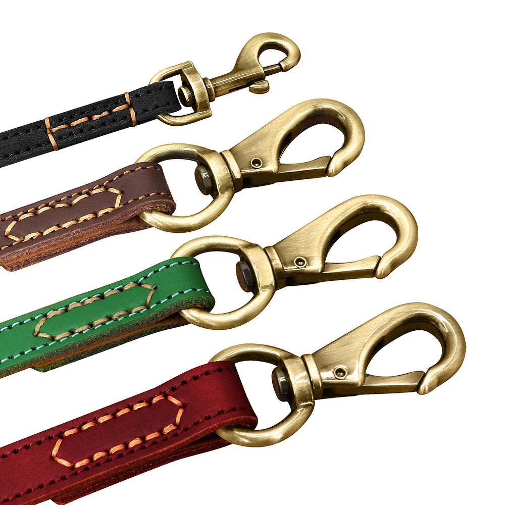 Real Leather Dog Leash Durable Medium Large Dog Lead Genuine Leather Walking Pet Leads Leash for Dogs German Shepherd Pitbull Fashioned Furbabies