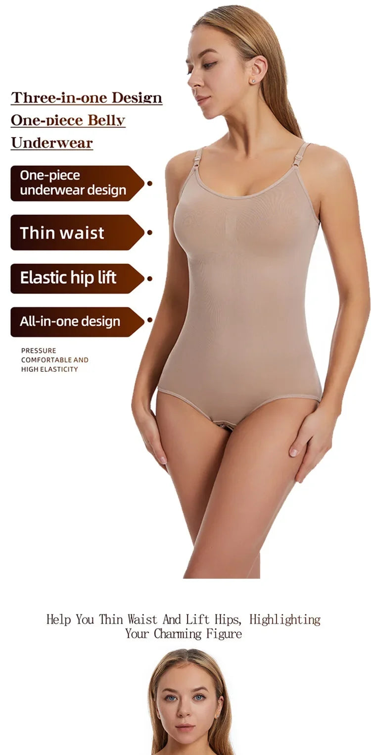 Seamless Full-Body Shapewear Bodysuit – Tummy Control & Curve Sculptin