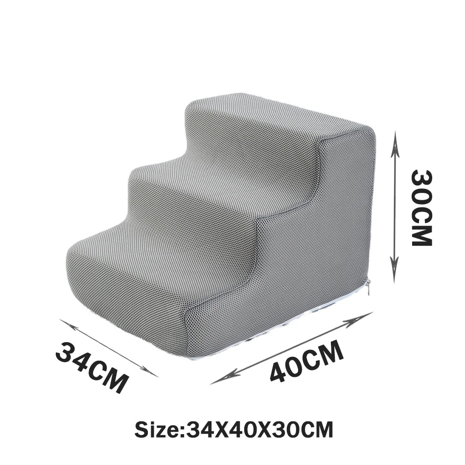 Pet Stairs & Dog Ramp — Detachable Sponge Steps for Dogs & Cats | 3-Step, Big 3-Step & 4-Step