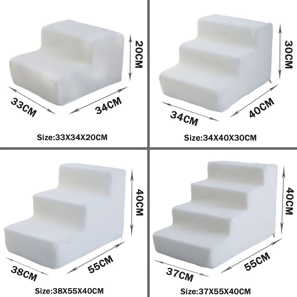 Pet Stairs & Dog Ramp — Detachable Sponge Steps for Dogs & Cats | 3-Step, Big 3-Step & 4-Step