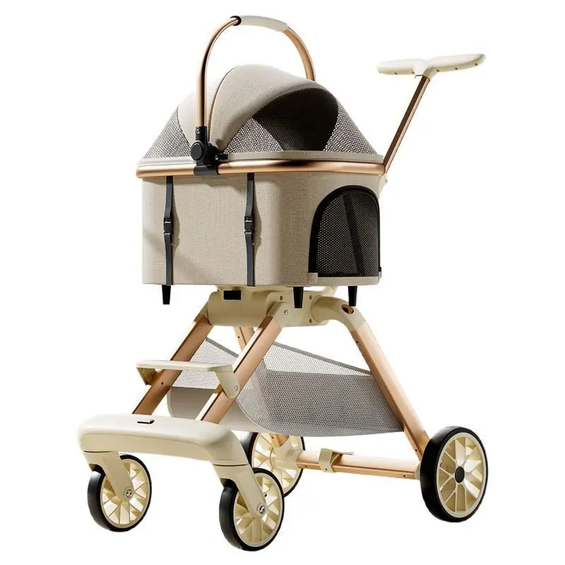 Luxury Pet Stroller 3 in 1  Detachable Carrier