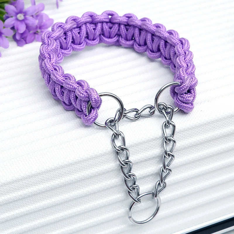 Adjustable P-Chain Dog Collar — Nylon Quick-Release Collar for Small, Medium & Large Dogs | 6 Colors | S–XL