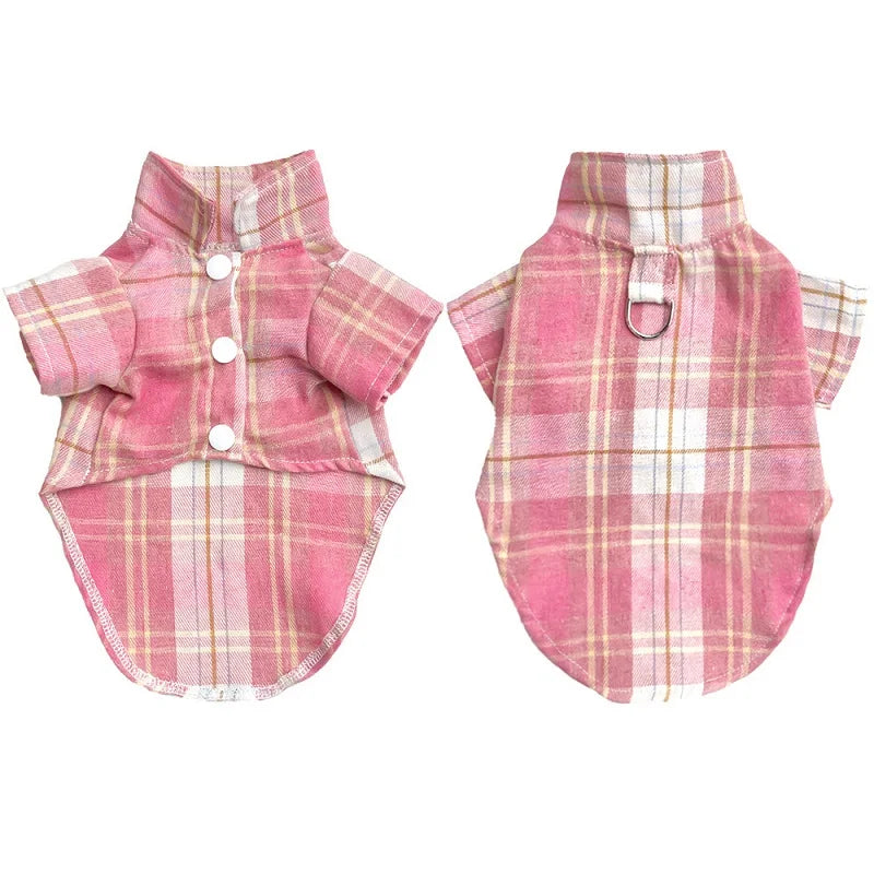 Pet Shirt for Small Large Dogs Classical Plaid Dog Clothes Breathable Puppy Coat Autumn Cat Shirt Fashion Pet Costumes Dog Vest