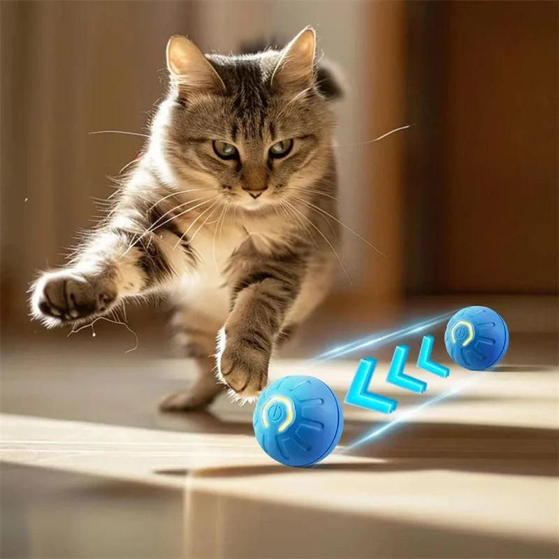 Smart Interactive Bouncing Ball Toy — USB Rechargeable Auto-Moving Ball for SmallDogs & Cats | 3-Hour Playtime | Dual Mode￼ (please observe pets when playing with this toy)