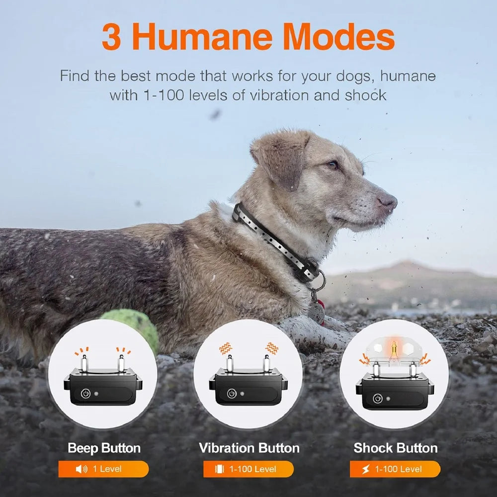 Dog Training Collar with Remote | 1000M Range, Waterproof & Rechargeable