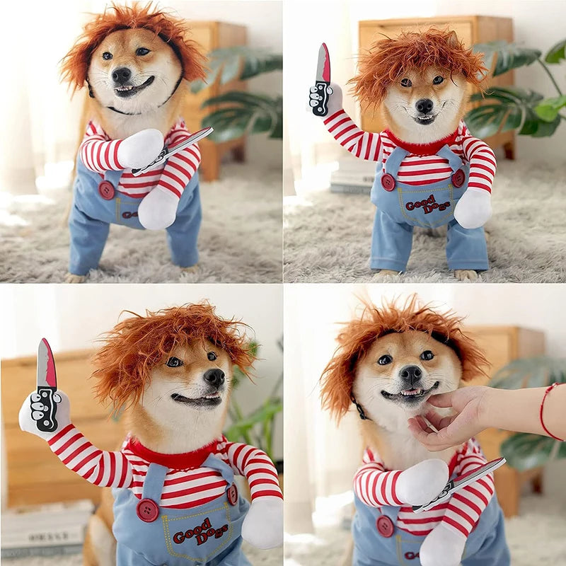 Halloween Dog & Cat Costume Set | Funny Adjustable Cosplay Outfit for Small Dogs & Cats