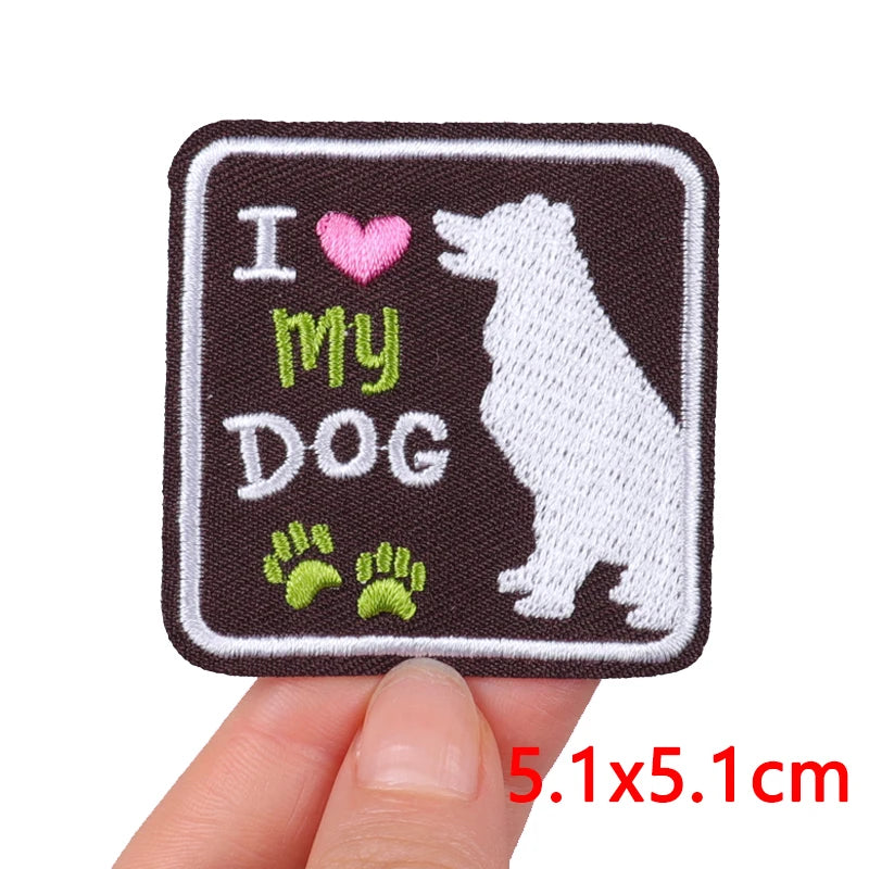 Cat Paw & Dog Cartoon Embroidery Iron-On Patch — DIY Sew or Iron On Animal Sticker for Clothing