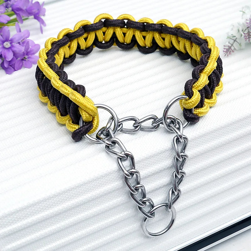 Adjustable P-Chain Dog Collar — Nylon Quick-Release Collar for Small, Medium & Large Dogs | 6 Colors | S–XL