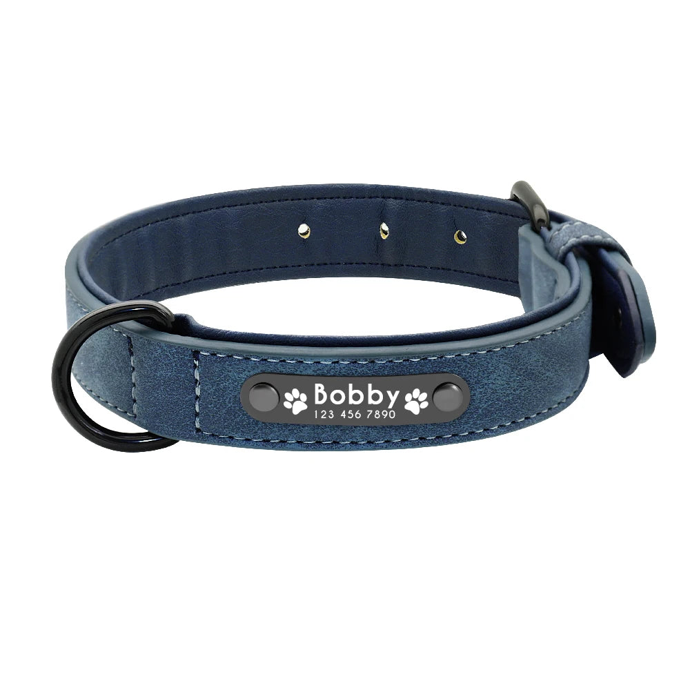 Leather Dog Collar Leash Custom Durable Leather Pet Collars and Leashes Walking Leads Strap Cusomized for Small Medium Large Dog Fashioned Furbabies