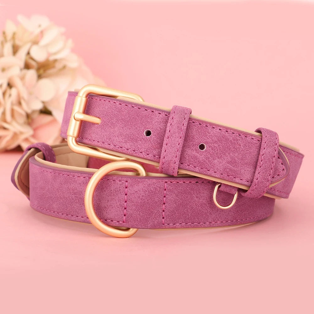 Soft Padded Leather Dog Collar | Adjustable PU Leather | S–XL