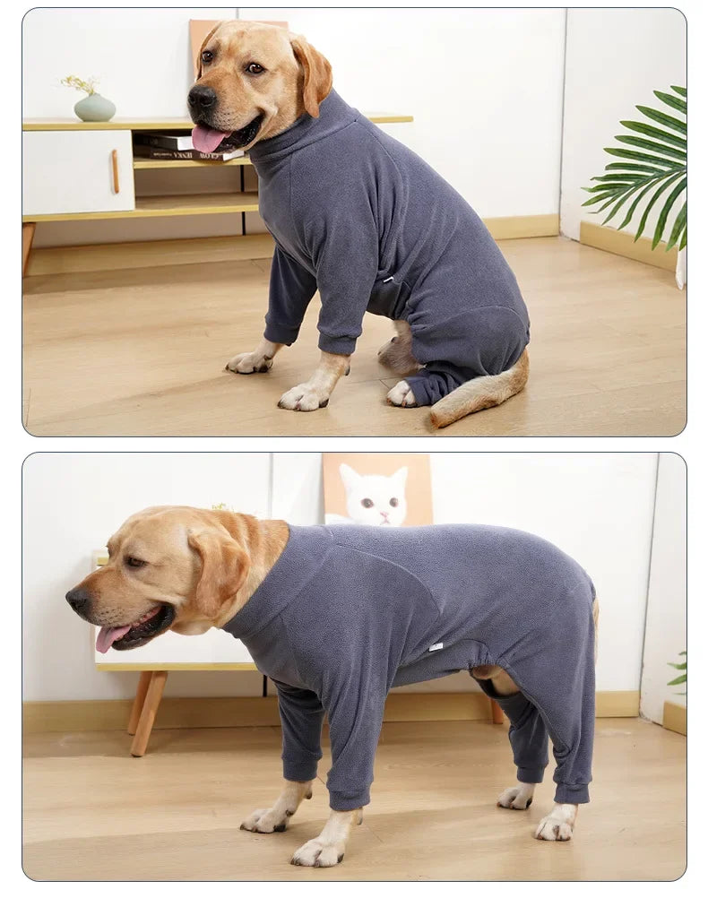 Fleece Winter Dog Pajamas - Four-Legged Elastic Jumpsuit