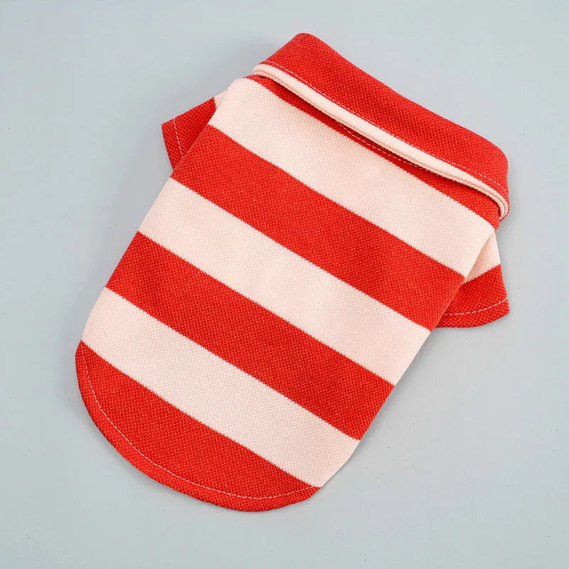 Lightweight Striped Dog Polo Shirt