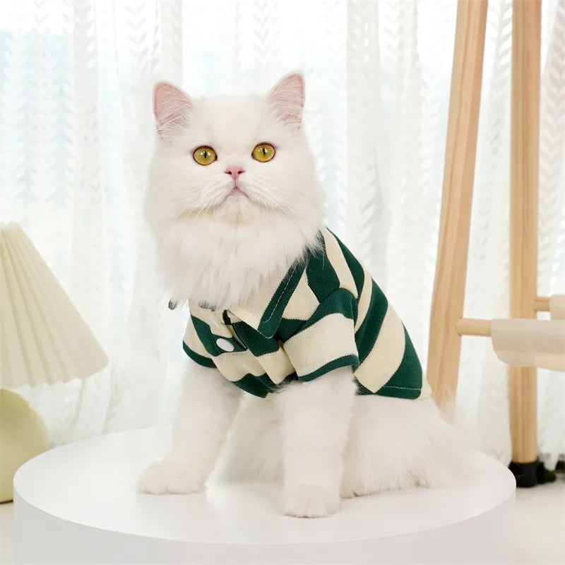 Lightweight Striped Dog Polo Shirt