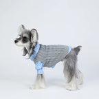 Cute Gray Pet Spring Autumn Dog Clothes Knitted Dog Cat Vest With Shirts 2 Pcs Clothing Set Fashioned Furbabies