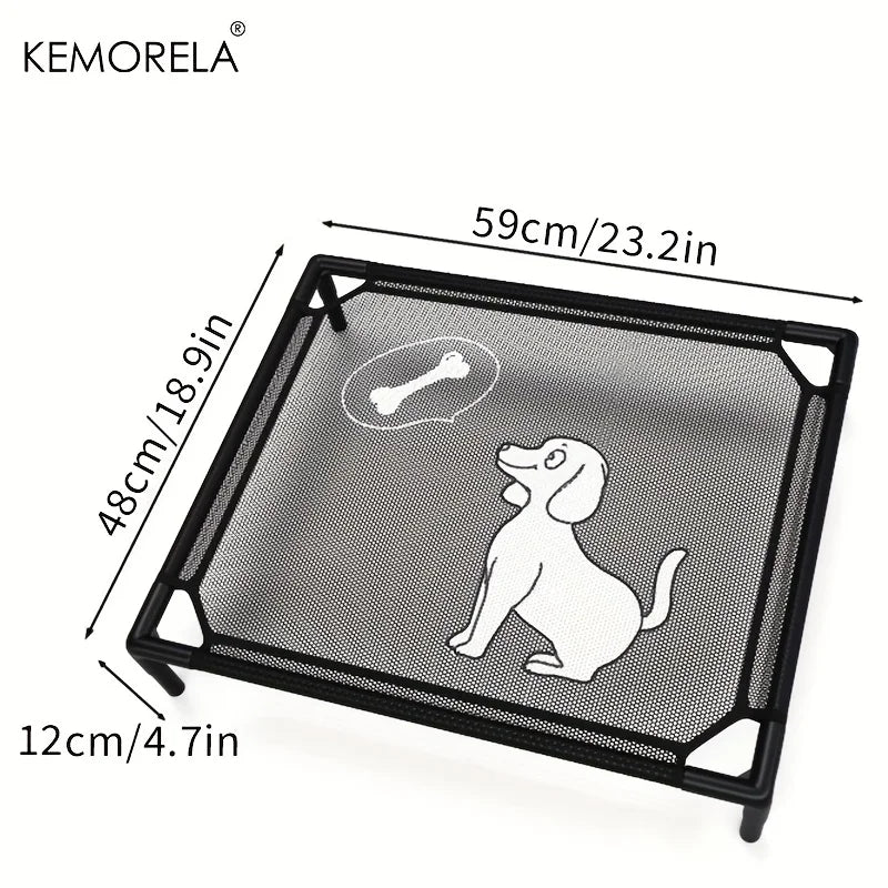 KEMORELA Cooling Elevated Dog Bed Outdoor Elevated Dog Bed For Medium Dogs Bite-Proof Standing Pet Bed Washable Breathable Mesh Fashioned Furbabies