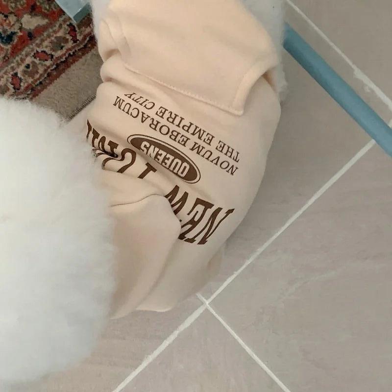 Letter Print Dog Hoodies Yorkshire